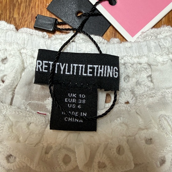 PrettyLittleThing White Eyelet Maxi Skirt Broderie Anglaise Boho US 6 NWT - Picture 4 of 7